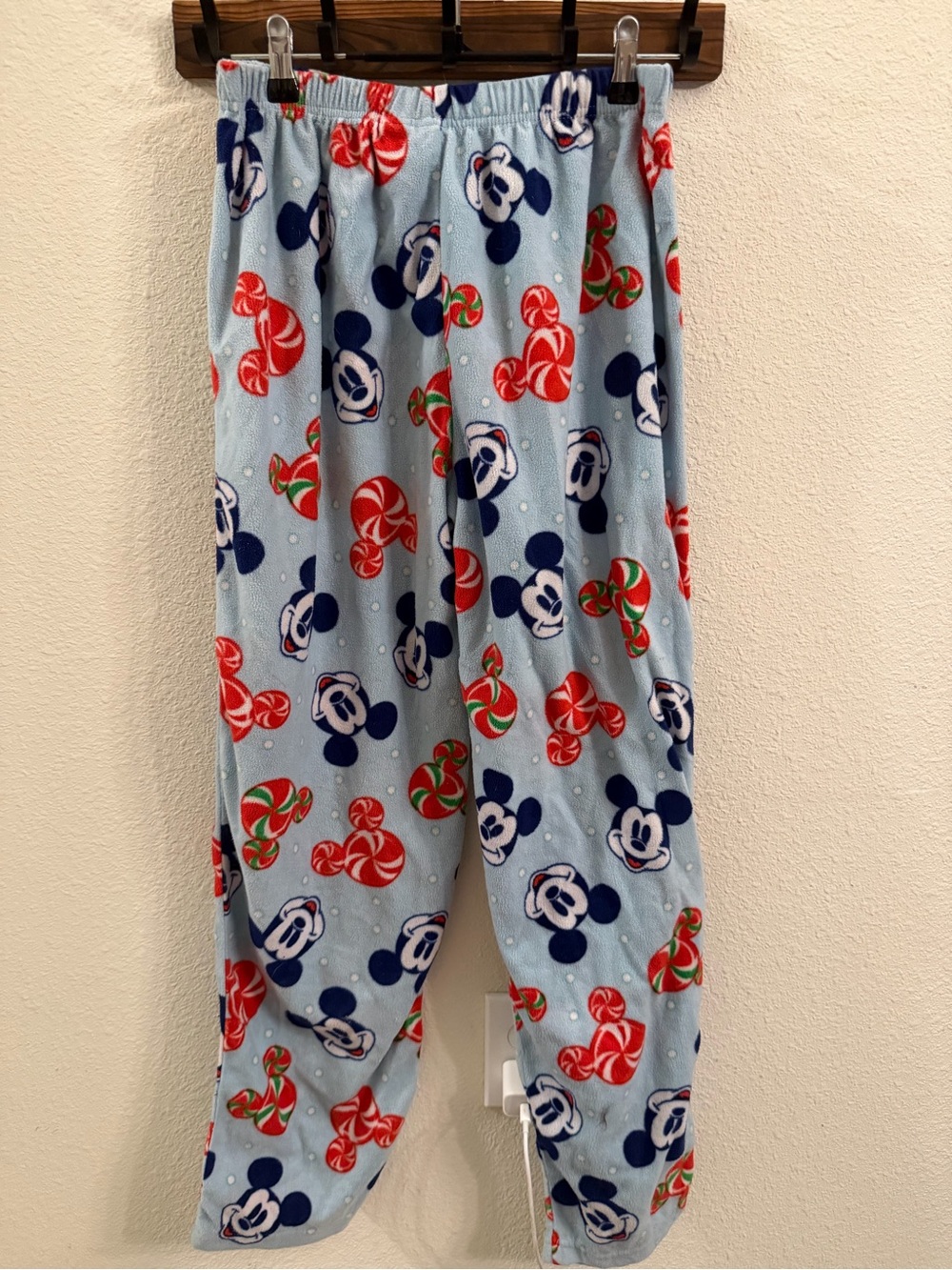 Disney Light Blue Mickey Mouse Candy-Print Fleece Pajama Pants